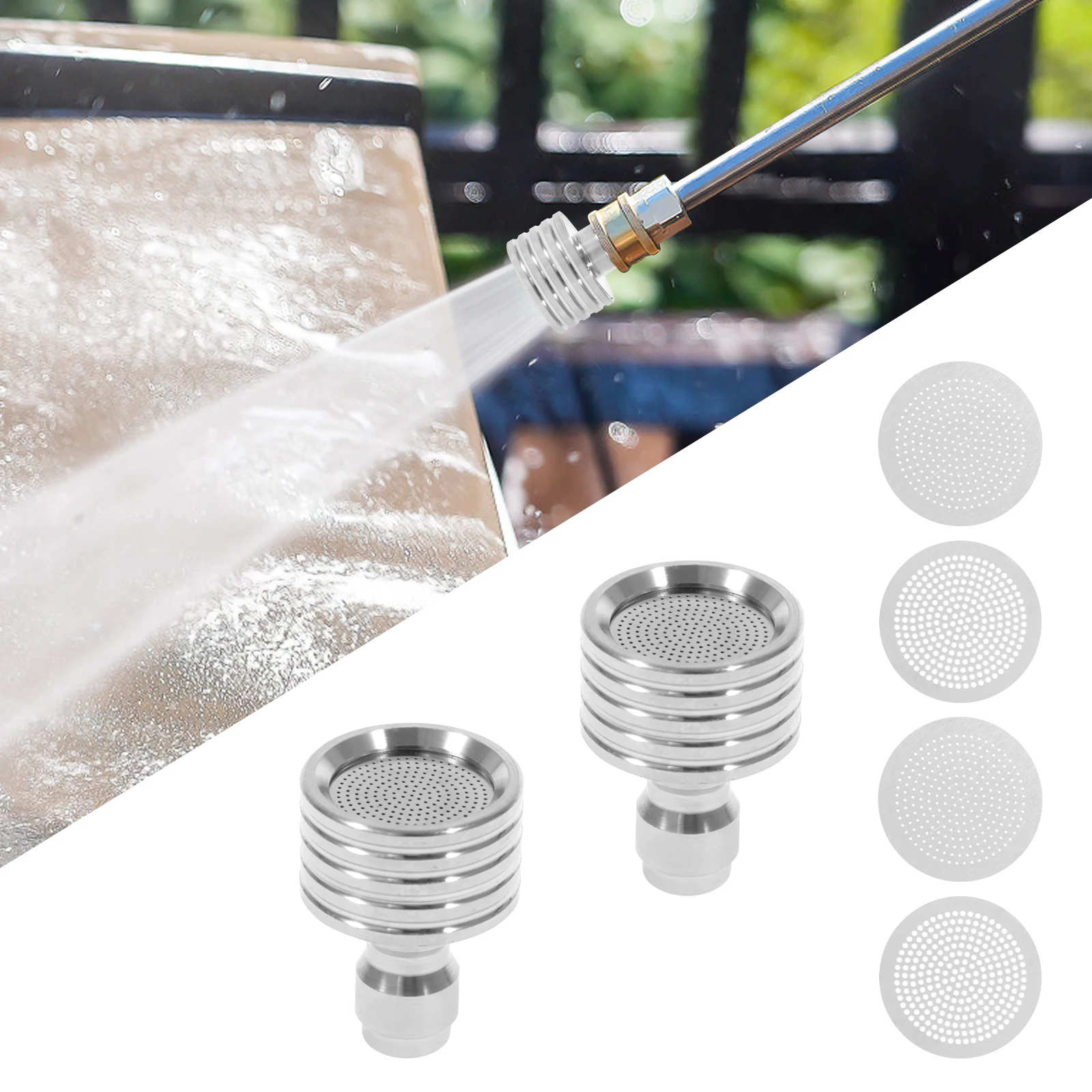 

2/3Pcs Pressure Washer Tips Spray Nozzle Wash Gun Head Sprinkler with 1/4 Quick Connector Adapter for Car Garden Washing