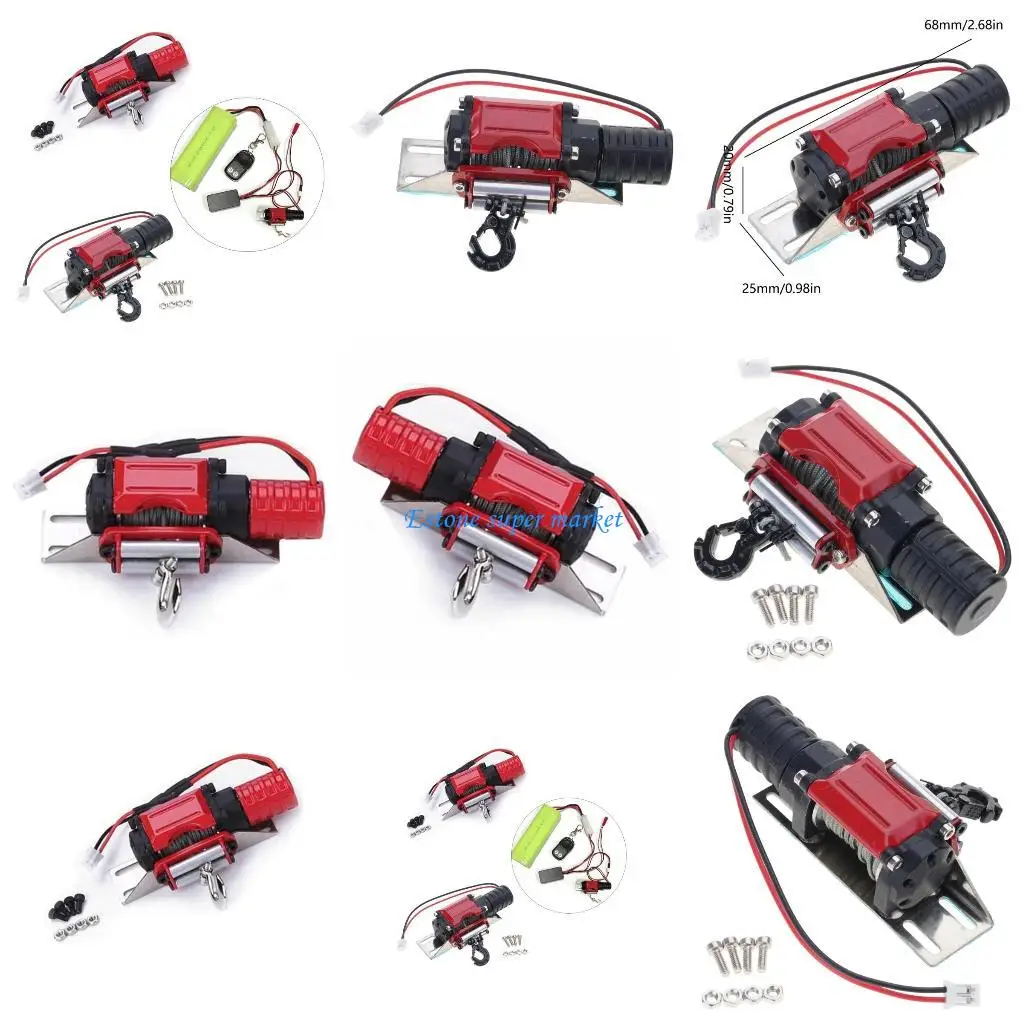 

090B 1:10 Scale RC Car Automatic Simulated Metal Winch Replace for SCX10 90046