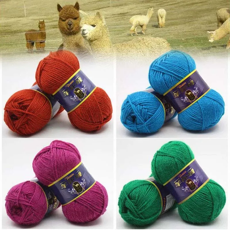 100g Sheep Camel Hair Coarse Wool Ball Needle Hand Knitted Sweater Thread Knitting Crochet Sweater Qulity Yarn Thick Soft Diy