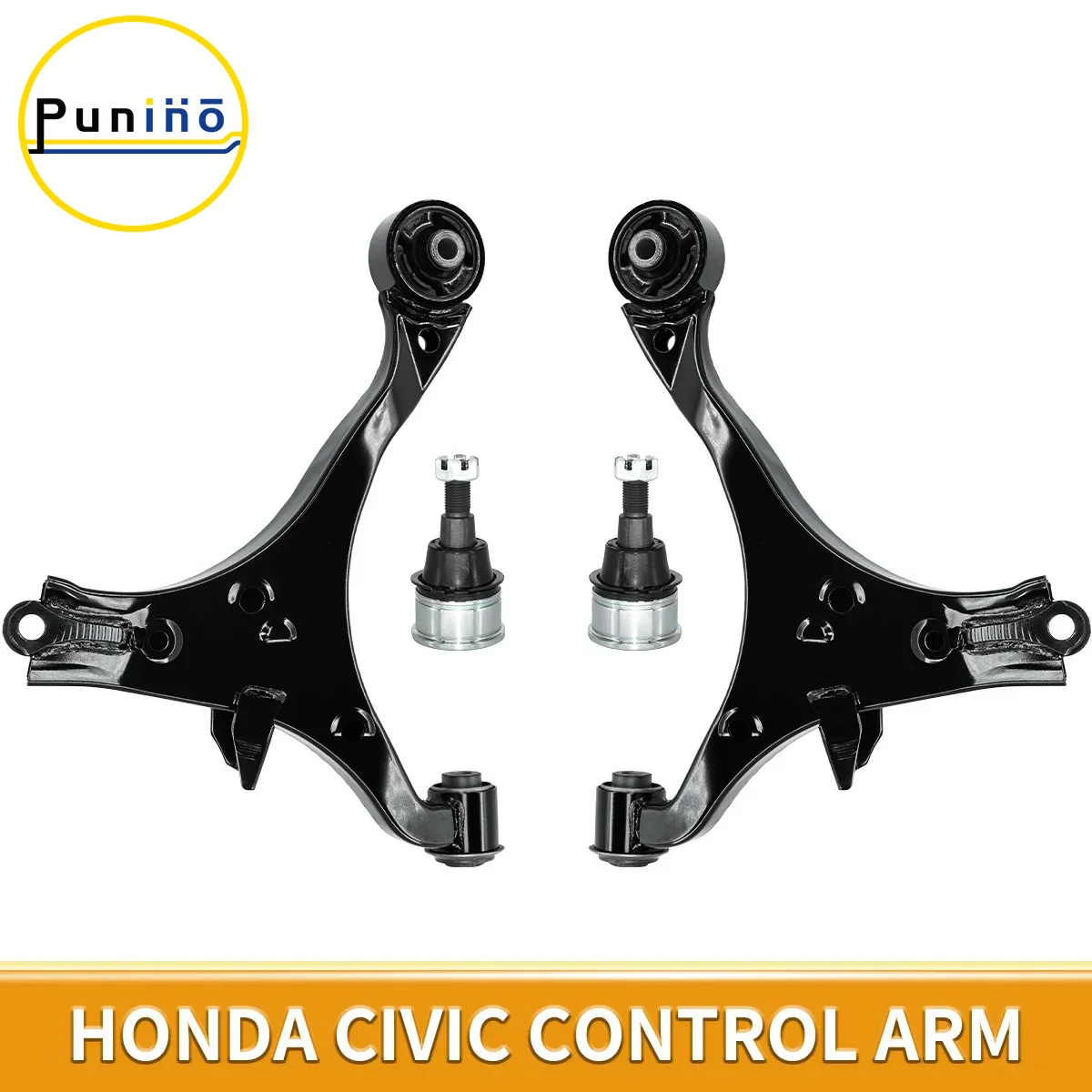 

Punino 4pcs Front Lower Suspension Kit Control Arms and Ball Joints Set for Honda Civic Coupe Sedan 2001 2002 2003 2004 2005