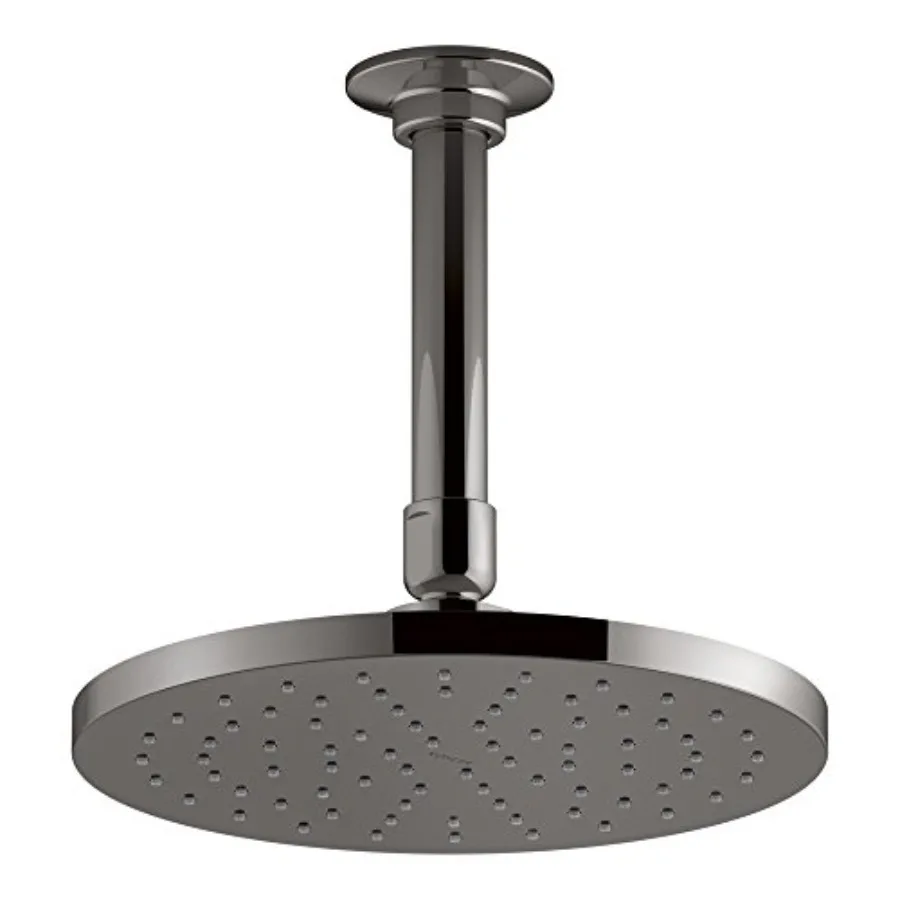 

Contemporary Round 8 Rainhead for shower applications, titanium finish, ABS plastic and stainless steel construction, Katalyst