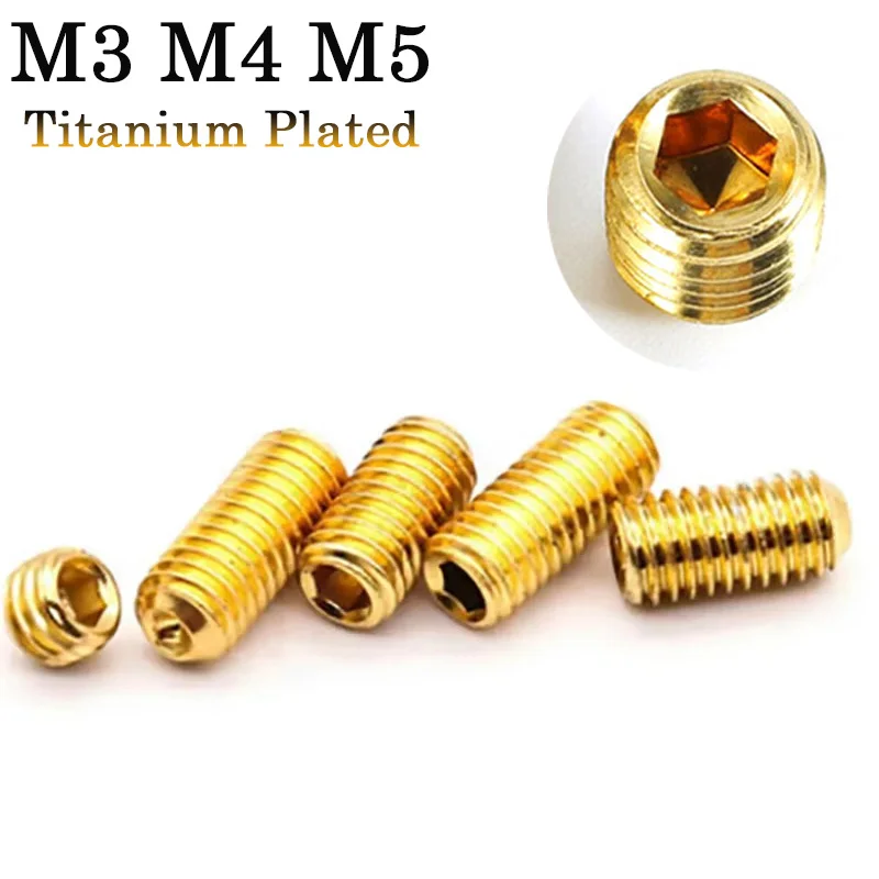 Beicai 20/50pcs M3 M4 M5 Grade 12.9 Plated Hex Socket Set Screws With Countersunk Heads Gold Plated Countersunk Screws Bolt