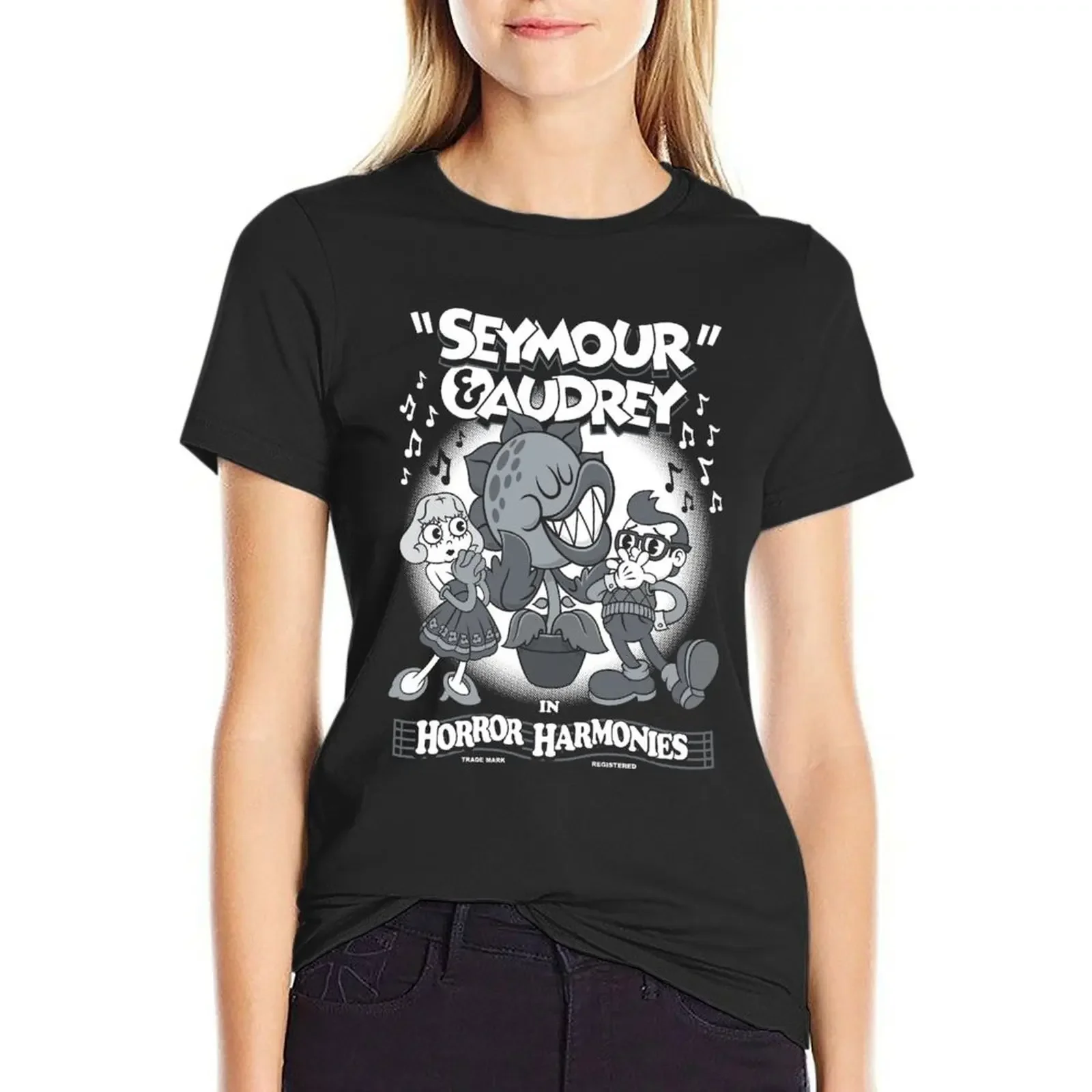 Horror Harmonies - Vintage Cartoon Seymour - Rubber Hose T-shirt lady clothes graphics cute t-shirts for Women