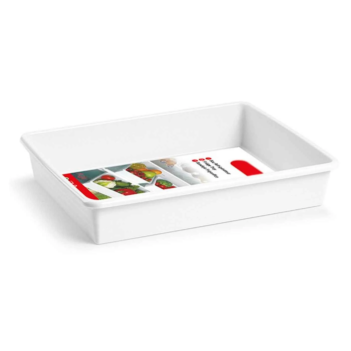 Tradineur-polypropylene tray, white, for hospitality, refrigerator, 4 liters, 34,5x26x6,5 cm.