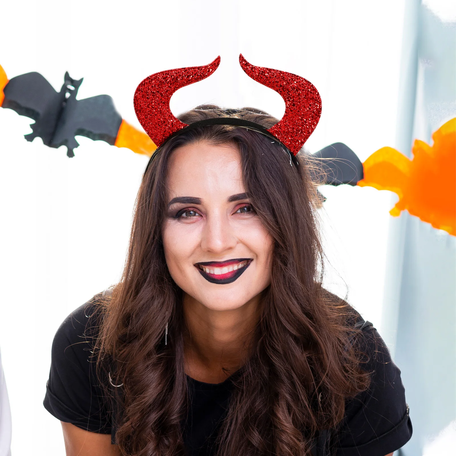 

1pcs Demon Horn Headband Halloween Hairband For Adults Durable Party Costume Accessories Cosplay Headdress Decorative Hair