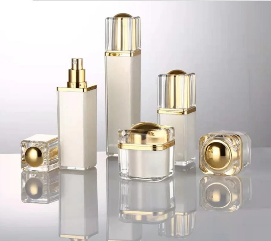 20G-120ML 正方形の銀色のアクリルクリームジャー エッセンス/ジェル/昼夜用クリーム/アイセラム/保湿剤 美白化粧品包装