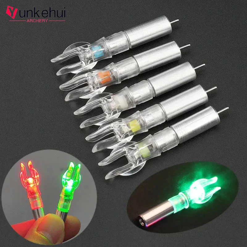 5Pcs/lot New Style Archery Led Lighted Arrow Nock Tail Fit 6.2mm Arrow Shaft Compound Recurve Bow Shooting Hunting Arrow Tail