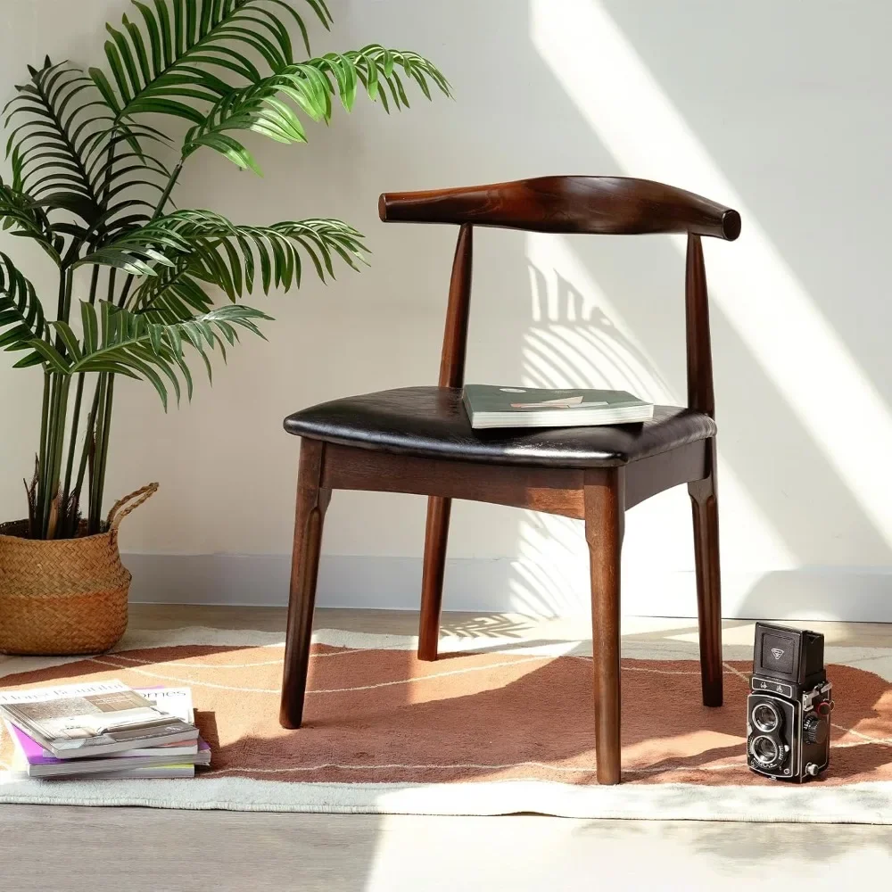 كرسي مكتب، كرسي مكتب خشبي مع جلد PU منجد، كرسي كمبيوتر، كرسي طعام حديث، كرسي طعام منتصف القرن، خشب أ #1