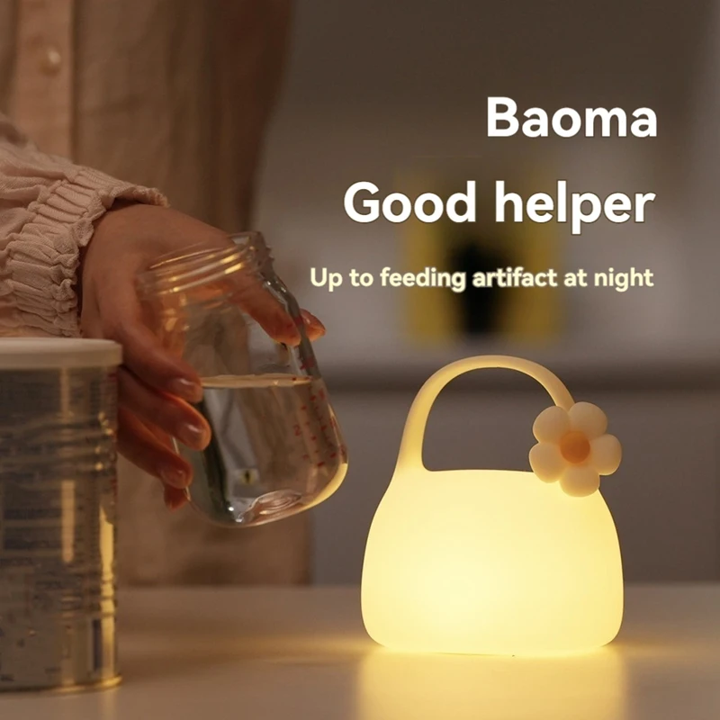 Bag Portable Lamp Cute Bedside Tabletop Pat Lamp Internet Celebrity Soft Light Timer Sleep Lamp