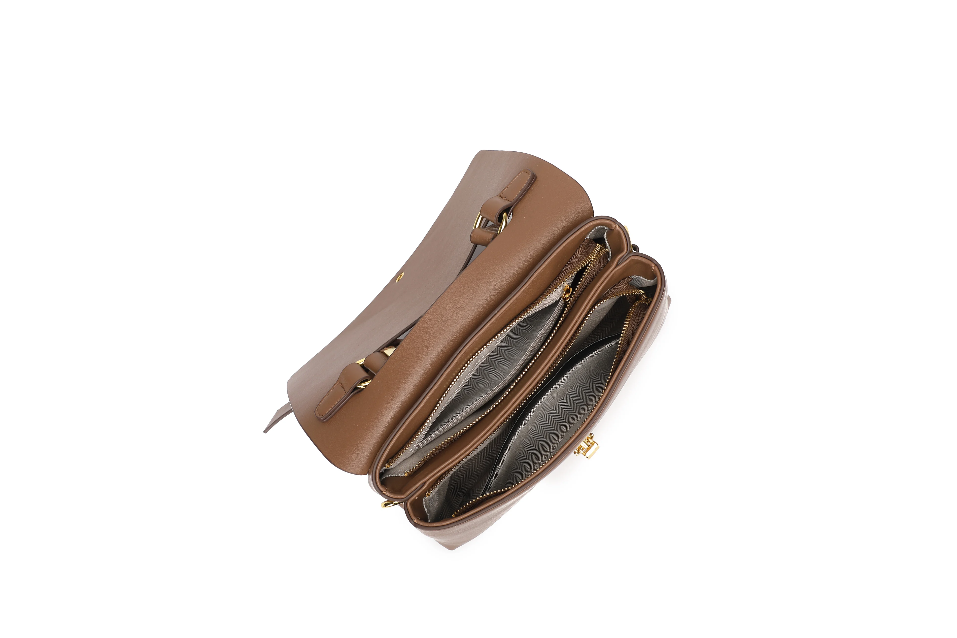 Retro Texture Women\'s Bag New Fashion With Simple Oblique Span Shoulder Bag Atmospheric Lock Underarm Bag