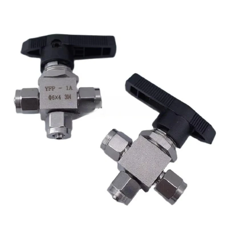 Tracheal Hose PU Tube, Stainless Steel 304 Quick Screw Three-way Ball T-ball Valve