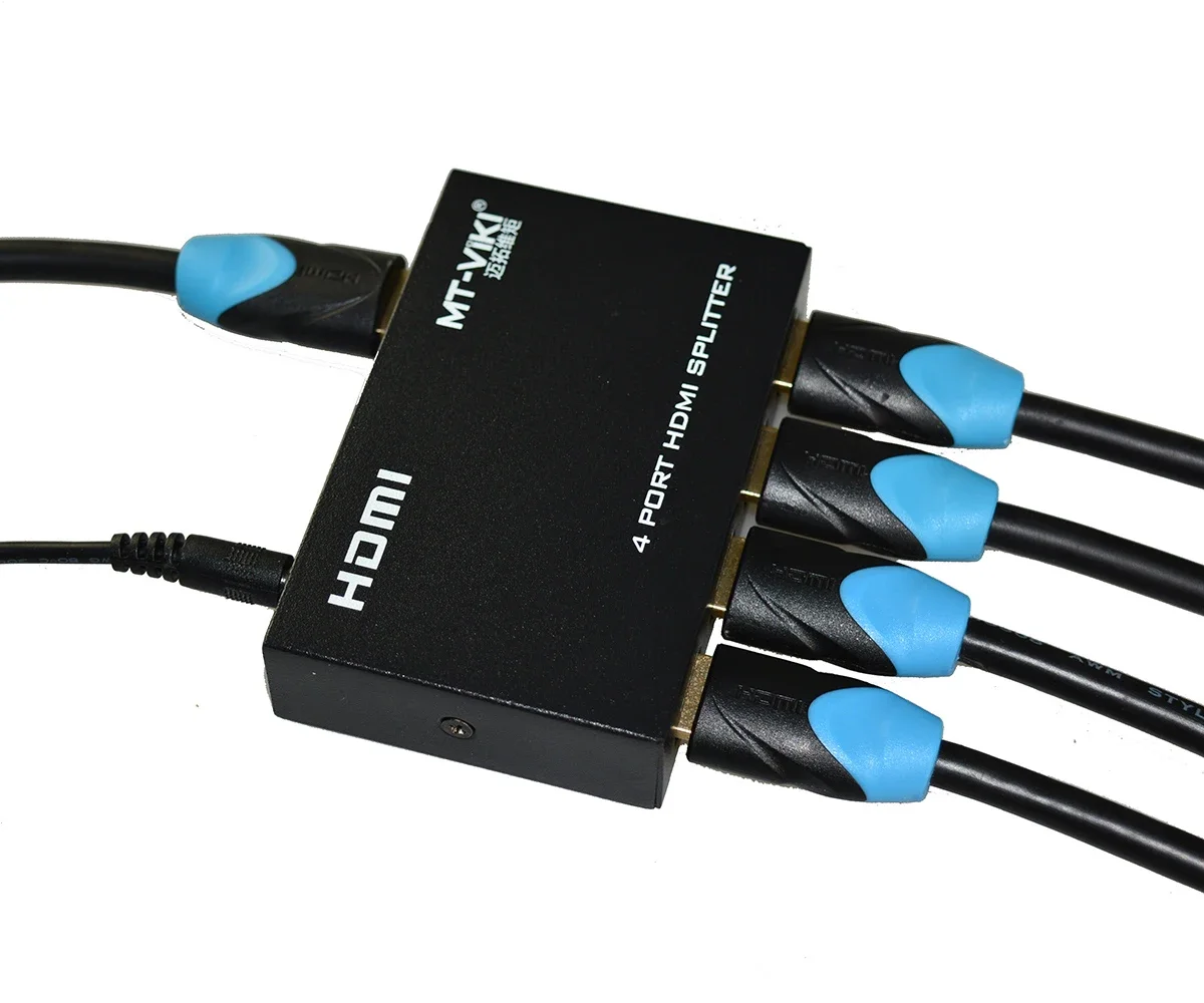 

Hot Sale 4K 30Hz HDMI Splitter 1 In 4 Out, MT-VIKI 1x4 1 Computer 4 Monitor + Power Adapter HDMI Splitter 1x4