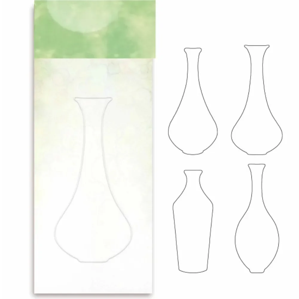 Bladeren en glazen fles voor 2025 nieuwe metalen stencil stempels voor DIY scrapbooking fotoalbum embossing decoratieve DIY papierkaarten
