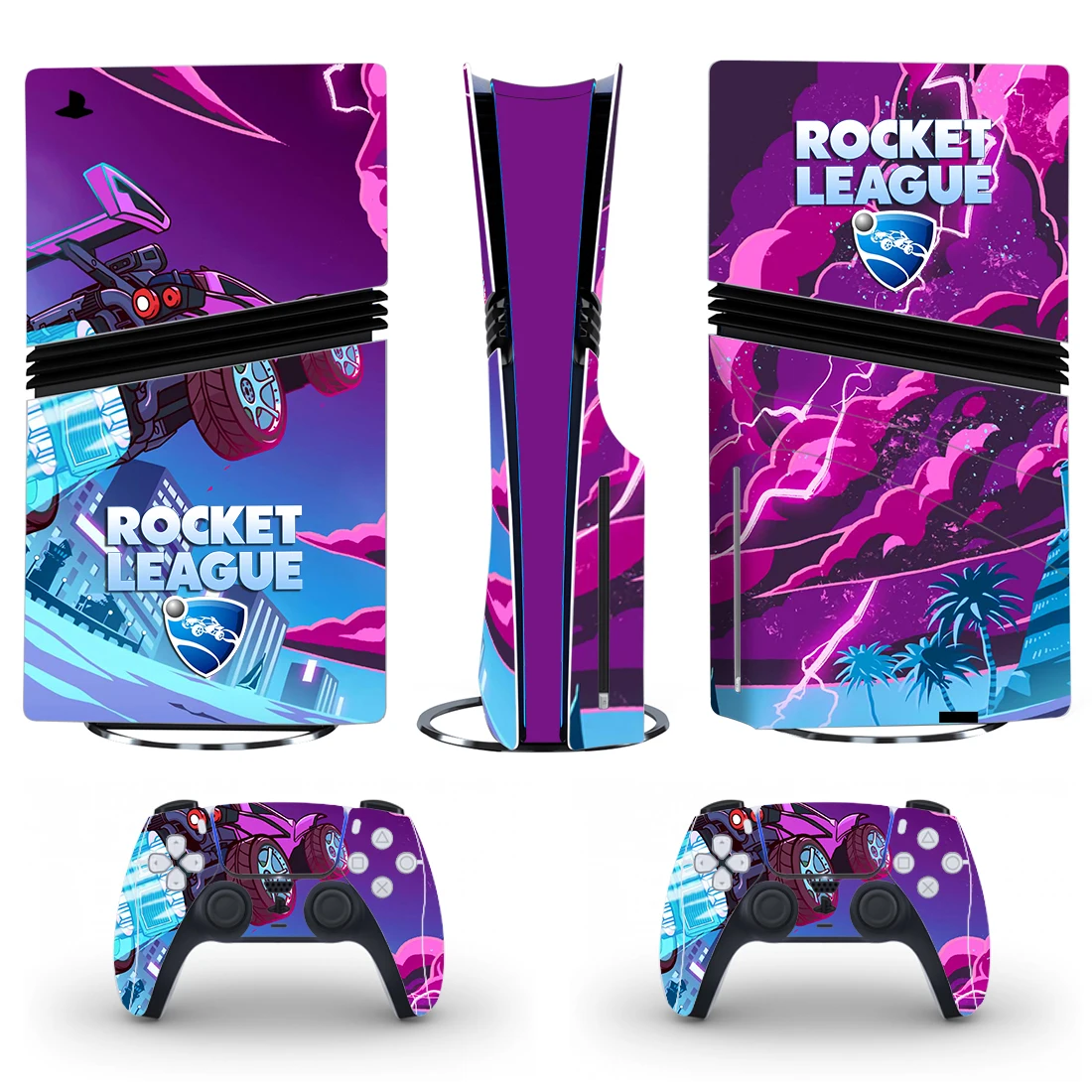 Vinilo Adhesivo Decorativo para Consola y 2 Controles de PS5 Pro Rocket League, Nuevo Skin para PS5 Pro