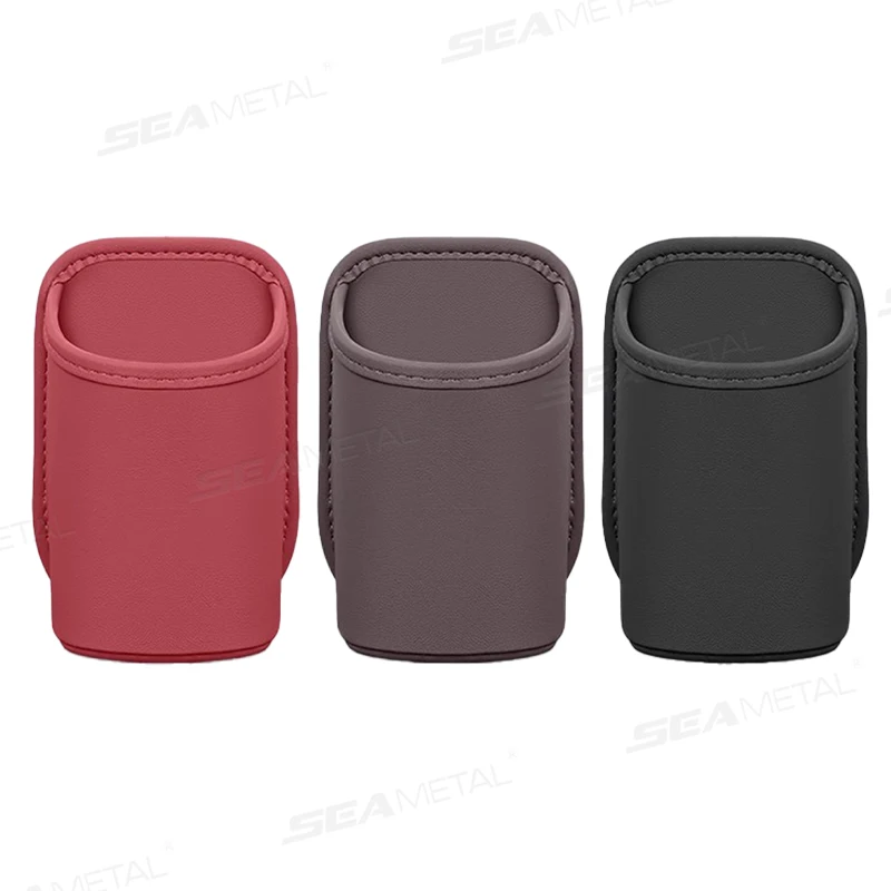 SEAMETAL Car Side Door Cup Holder Wear-Resistant Waterproof Pu Leather Drink Rack Stable Bottle Holder Universal Car Organizer image 6
