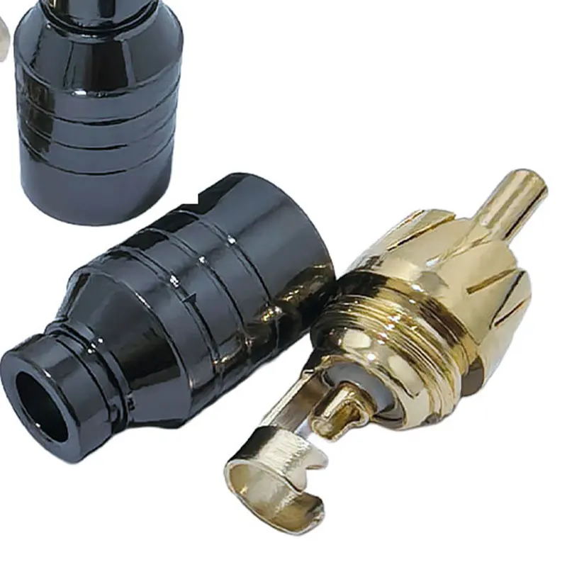2/4PCS Gold Plated  RCA Plug Solder Type Small Tail Hole Audio Connector for Car Audio Video Equipment