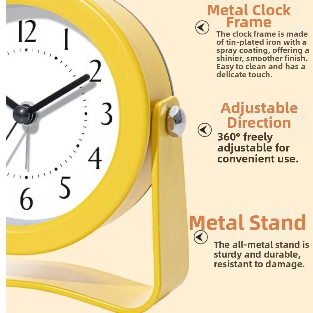 آلية صامتة المنبه الدورية قوس بصوت عال ساعة سطح المكتب مع ضوء الليل ساعة إلكترونية الطالب #6