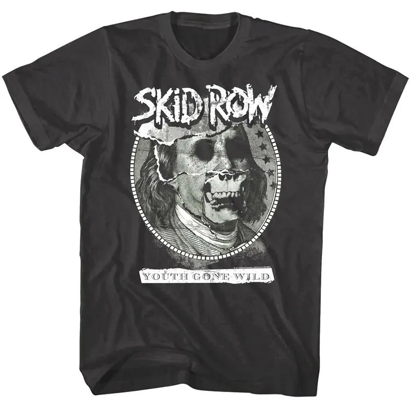 Poor Street Band Skid Row - Rock Retro Dark Style Vintage Men's Heavyweight Pure Cotton Short-Sleeved T-Shirt