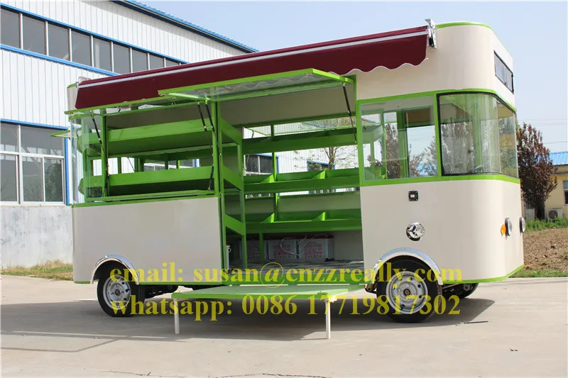Double auvent de 4.2m, camion de nourriture électrique Mobile personnalisé pour crème glacée, remorque de cuisine/van/chariots de courses