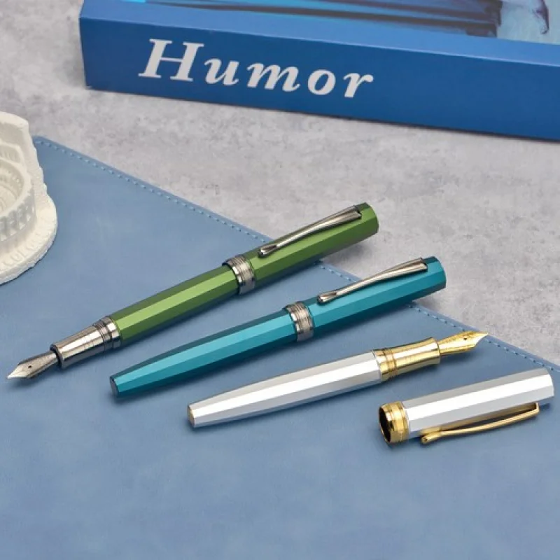 A+Hongdian N11 Füllfederhalter EF/F Feder und Konverter, polygonaler Geschenkstift aus Aluminiumlegierung