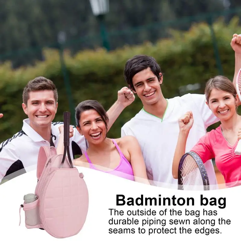 Tennis Racquet Bag Tennis Carrying Bag With Water Bottle Holder Padded Strap Top Handle Chest Grids Printed Tennis Sling Bag