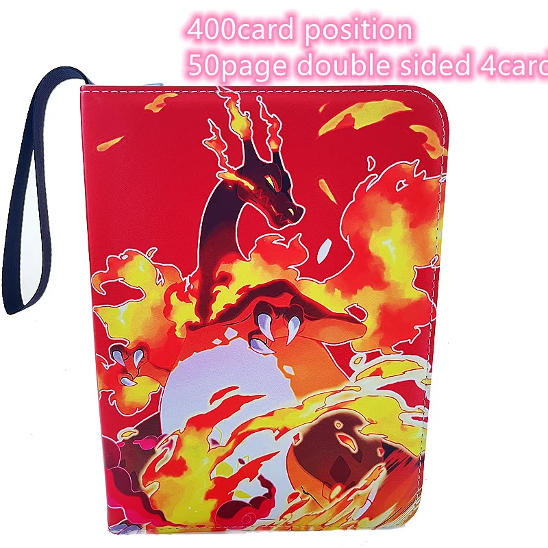 400PCS Charizard Bulbasaur Mewtwo Squirtle Card Album Binder Photocard Toys Collection Folder Letters Cards\' Hobby