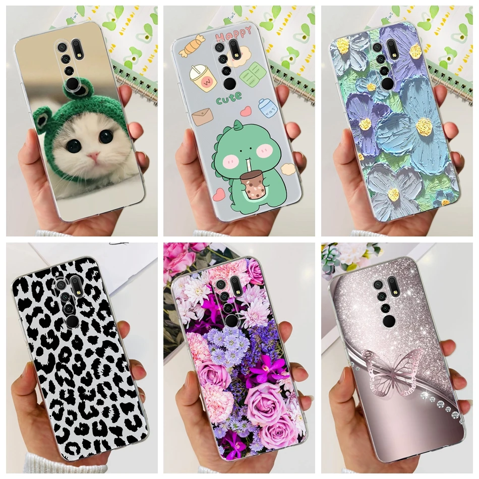 Capa de silicone macia para xiaomi redmi 9, tampa traseira tpu transparente para redmi 9 prime redmi9 (india)