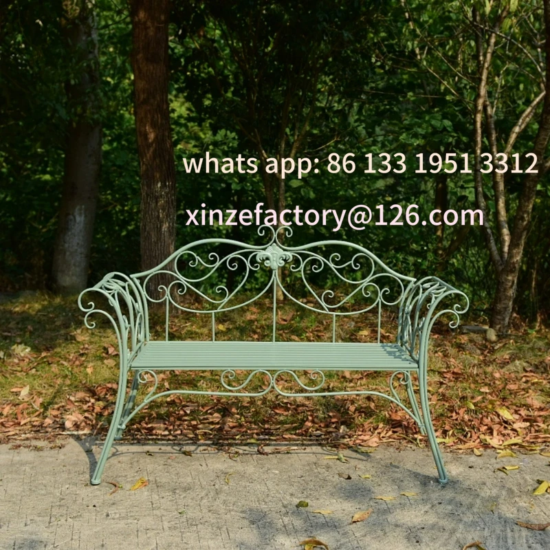 

Customizable American Country Wrought Iron Double Chair Bench