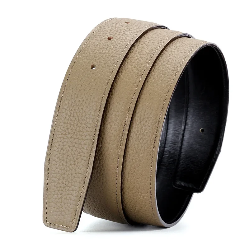 Ceinture de luxe ultra-fine, pointue, sans tête, pour homme et femme, avec boucle en H de remplacement, 3.2/3.8mm