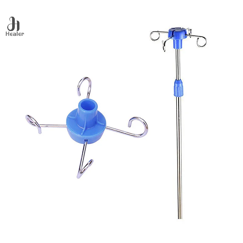 1Pc Hook Infusion Stand Clinic Iv Bag Rack Hanging Pole Hanger Drip Holder Vertical Display Bottle Medical Steel Inverted