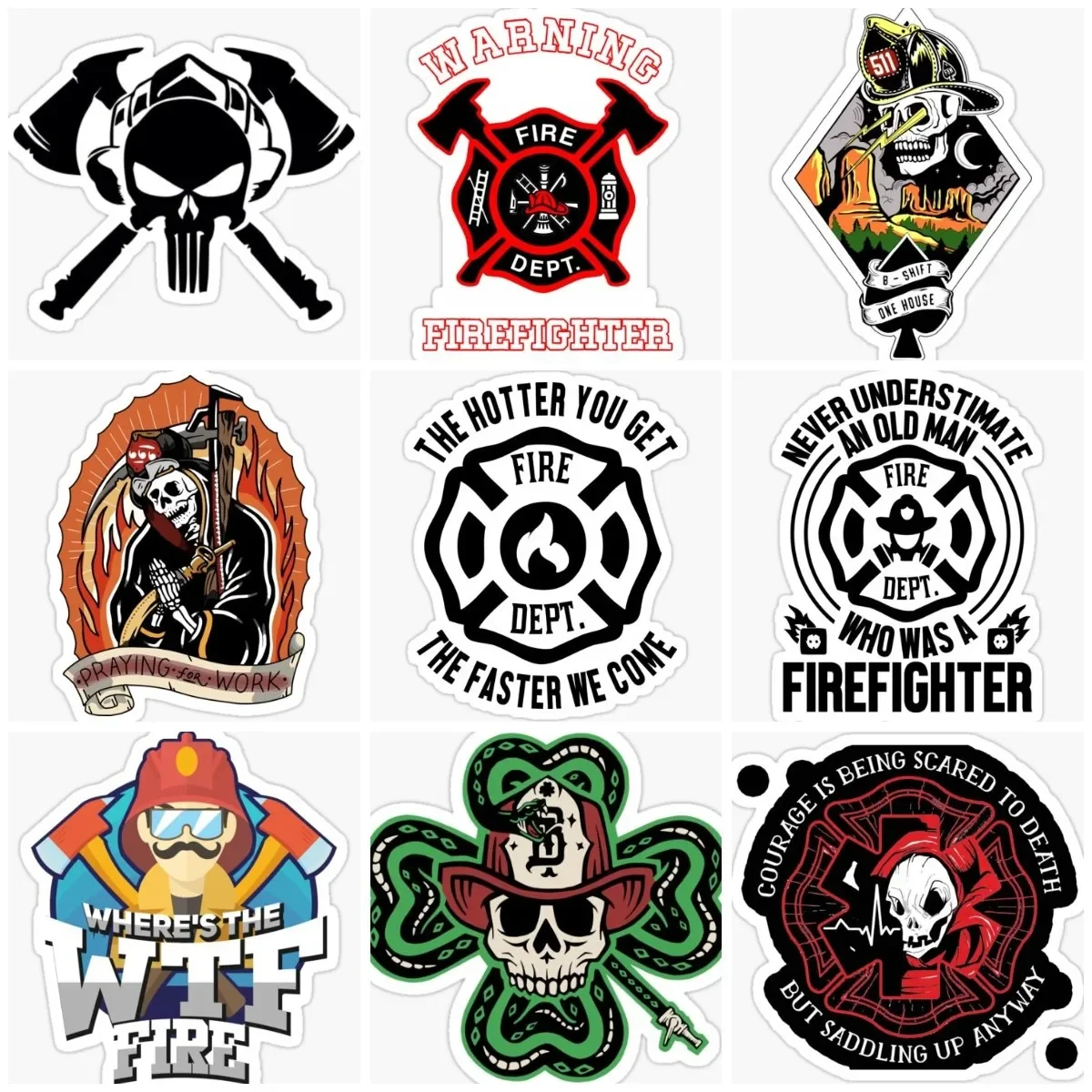

EMT Firefighter Skull Sign Creative Sticker Laptop Car Bumper Accessories Motorcycle Truck Window Glass Bicycle Van Decal PVC