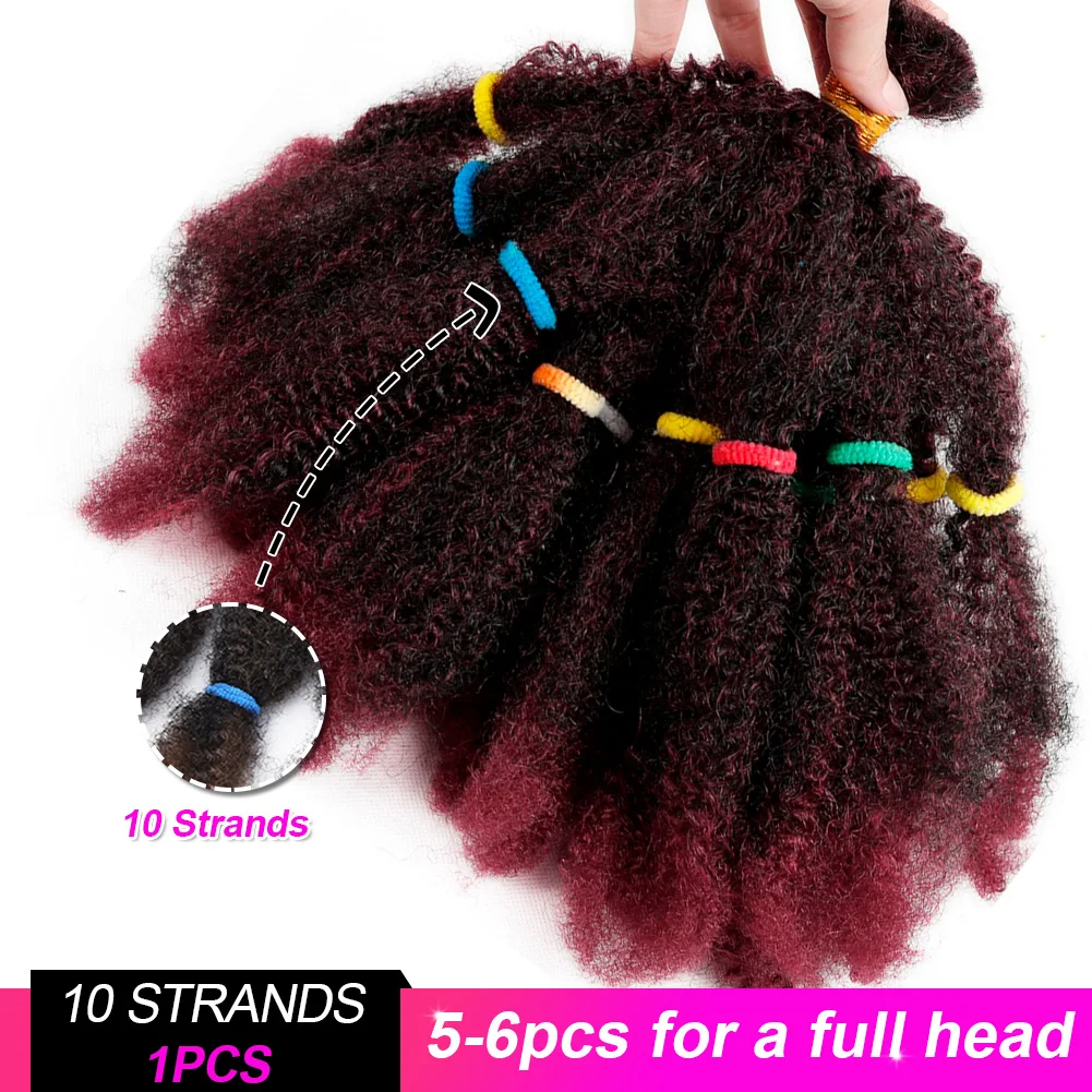 Braids Hair Afro Kinky Bulk Afro Curly Synthetic Hair Short 12\