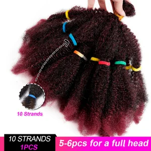 Afro Kinky Kıvırcık saç sentetik örgü kısa örgü saç uzantıları kadınlar için, afrikalı amerikalılar, ve 12 Dalgalı-kısa peruklarda 6 büyük satış - no. 4