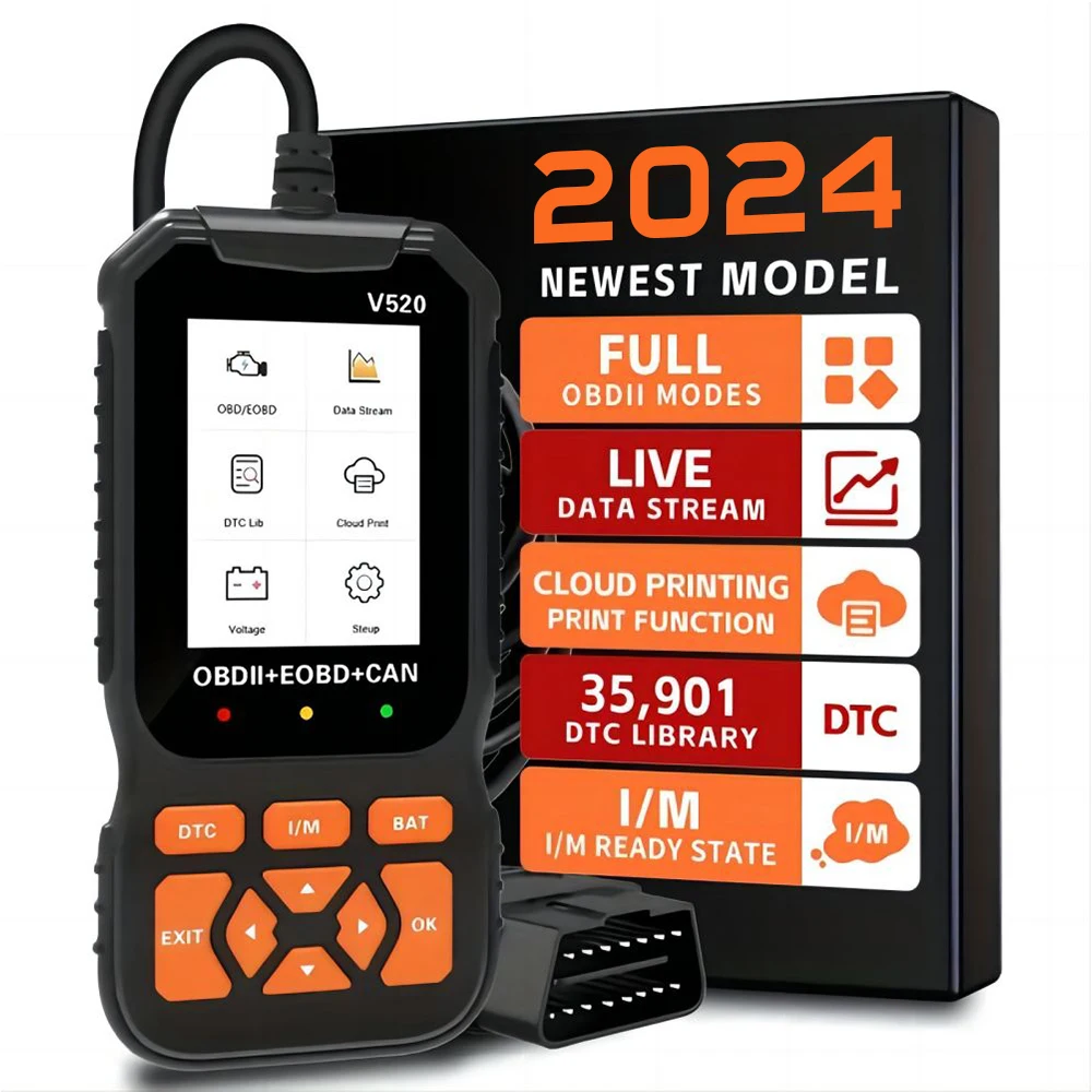 Full Function V520 OBD2 Elm327 Code Reader Scanner Car Diagnostic Tool