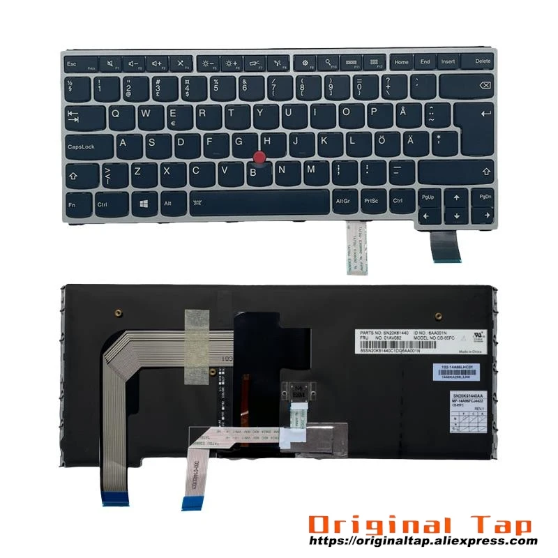 

SE Swedish Finnish Backlit Keyboard for Lenovo Thinkpad S3 Yoga 14 P40 Yoga 460 01AV106 01AV143