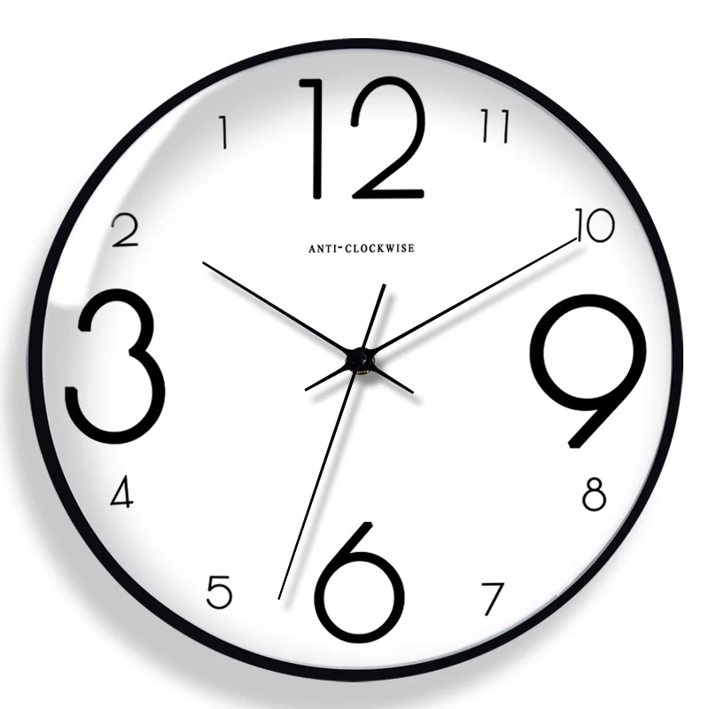 Reverse Clock Creative Time Back Art Decorative Round Wall Clock Modern Design Living Room Decoration Clock Wall Home Decoration