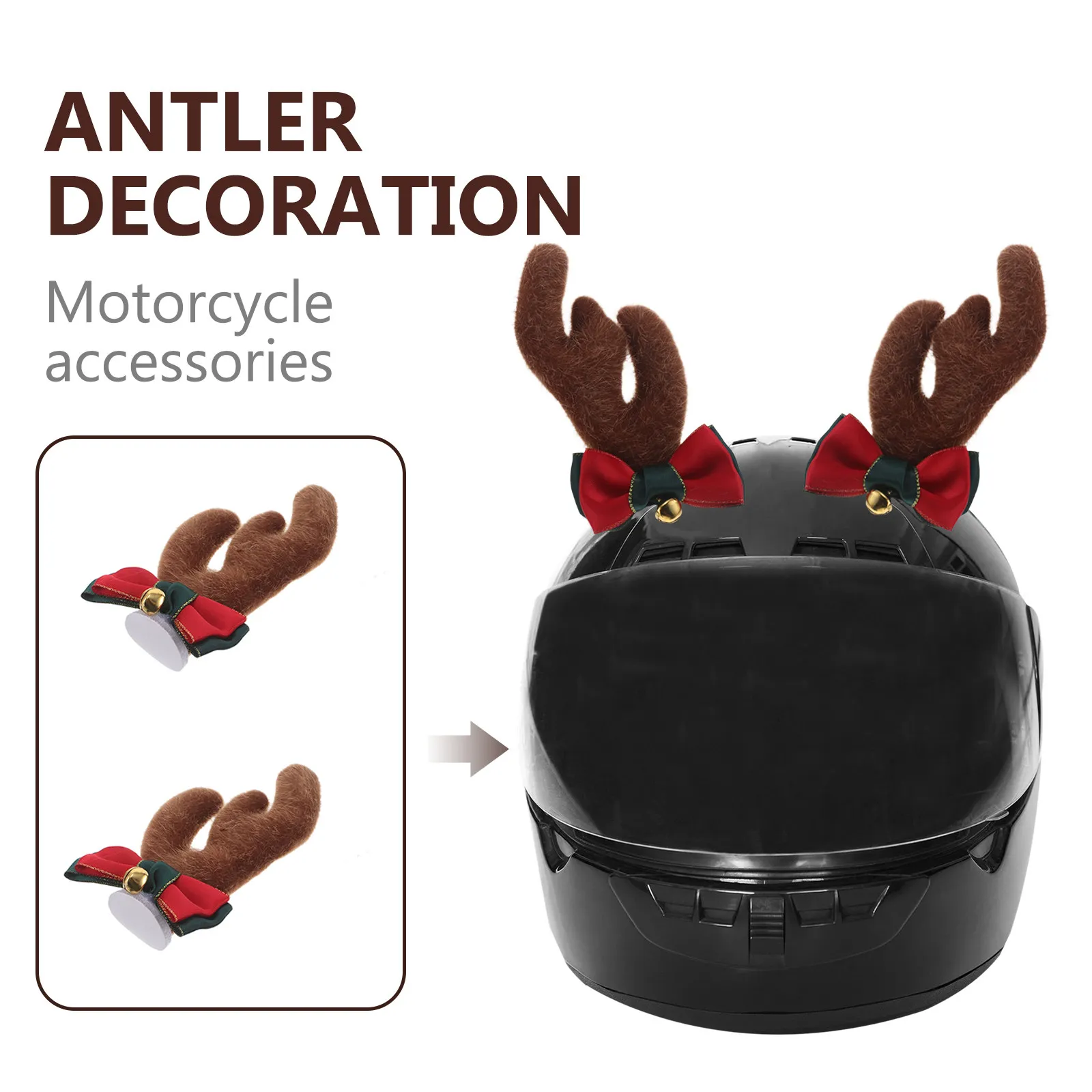 1Pair Christmas Deer Antler Decoration Removable Suction Cup Ski Motorcycle Bike Accessories Festive Headpiece