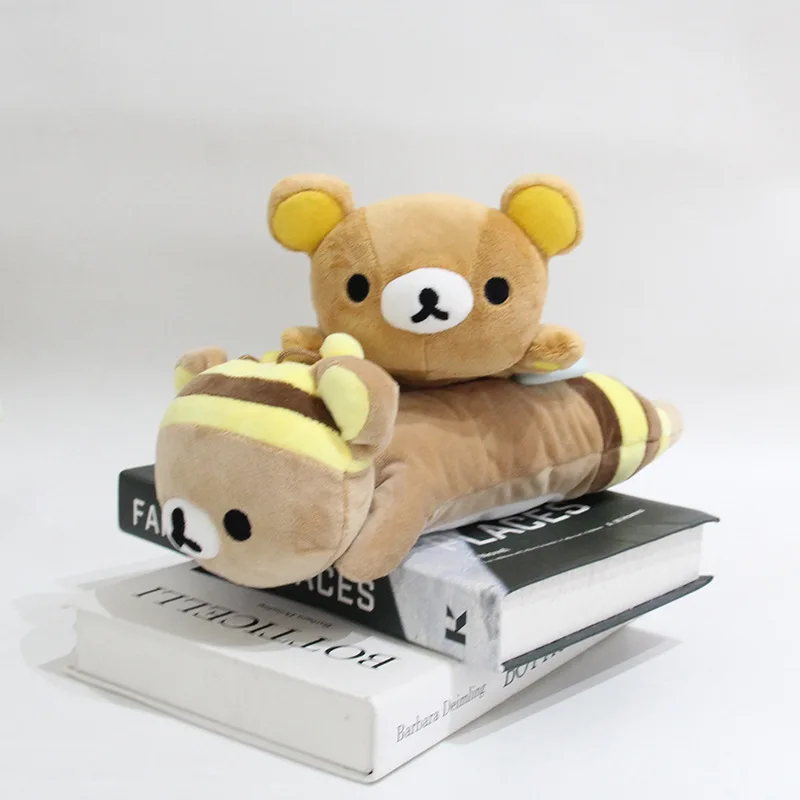 Rilakkuma Plushes مقلمة لطيفة الاسترخاء الدب طالب العودة إلى المدرسة القرطاسية أكياس جديدة للأطفال تخزين حقيبة أقلام الأطفال هدية