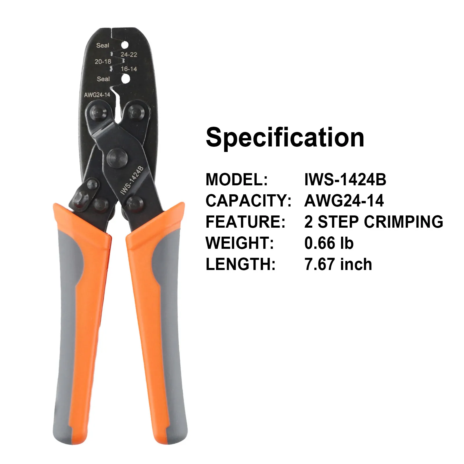 IWS 1424B Water Resistant Crimping Tool, Premium Sealed Connectors, Harsh Environment Design, 20 Amps, Long Service Life