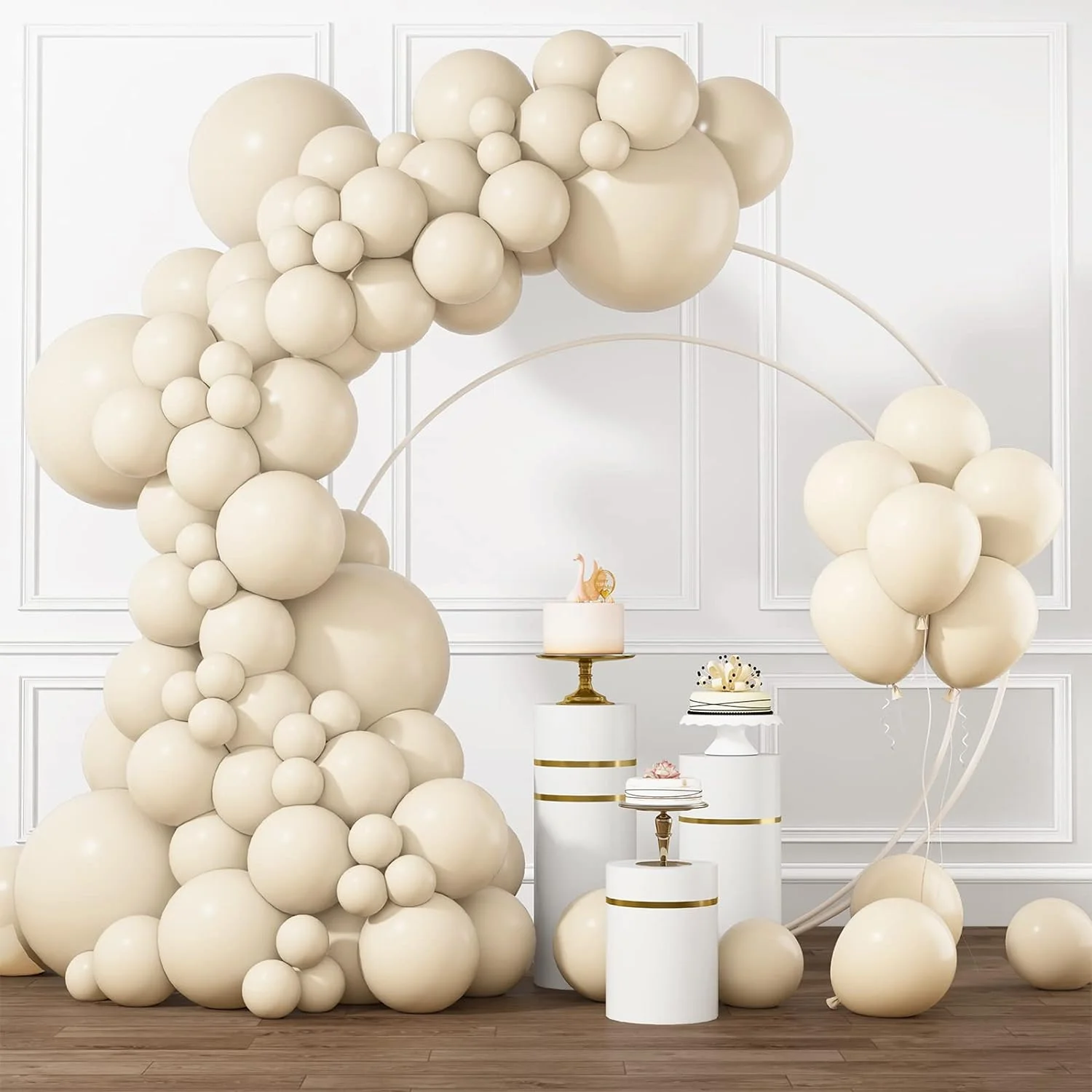 102pcs Sand White Balloon Garland Cream Beige Balloon Garland Arch for Wedding Decoration Baby Shower Birthday Party Supplies