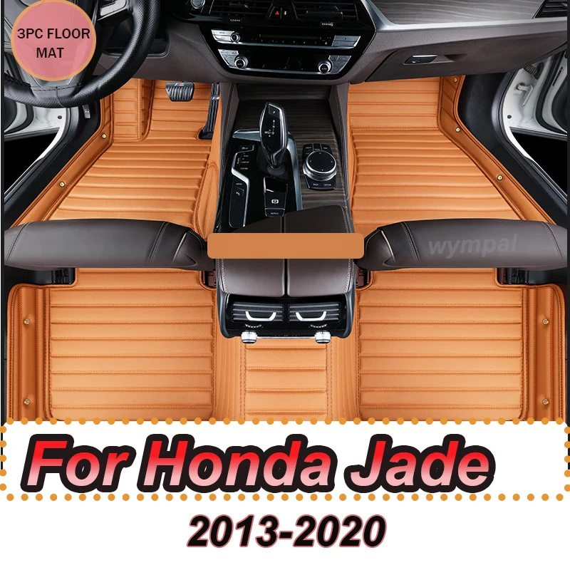 

LUXURY Car Mats For Honda Jade FR4 FR5 2013~2020 Luxury Leather Floor Mat Set Carpet Rug Auto Foot Pads interior parts