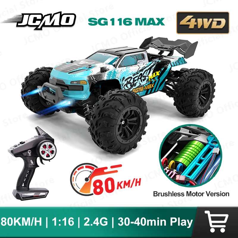 سيارة سباق احترافية من ZLL SG116 MAX RC بدون فرش سيارة سباق 4WD بقوة 80 كم/ساعة سيارة سباق احترافية بسرعة عالية 2.4G سيارات دريفت للطرق الوعرة ألعاب مع جهاز تحكم عن بعد