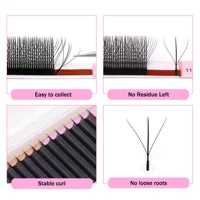 AGUUD L M C D 3D Fairy Lashes Brown W Shaped 2D 3D 4D 5D Clover Lashes Premade Bloom Fans 3D Spike Hand Woven Eyelash Extension 3