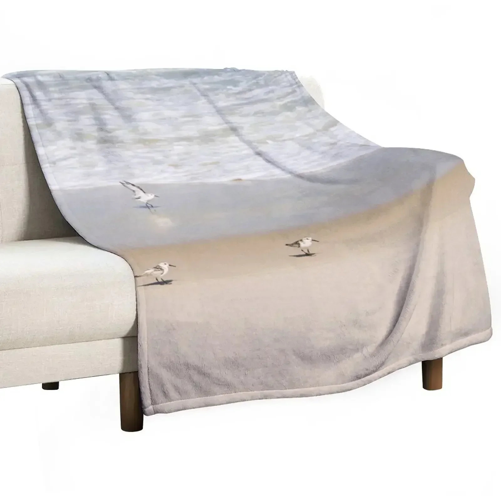 

Shorebirds on the tropical beach Throw Blanket Warm Accent Blanket for Living Room Decoration