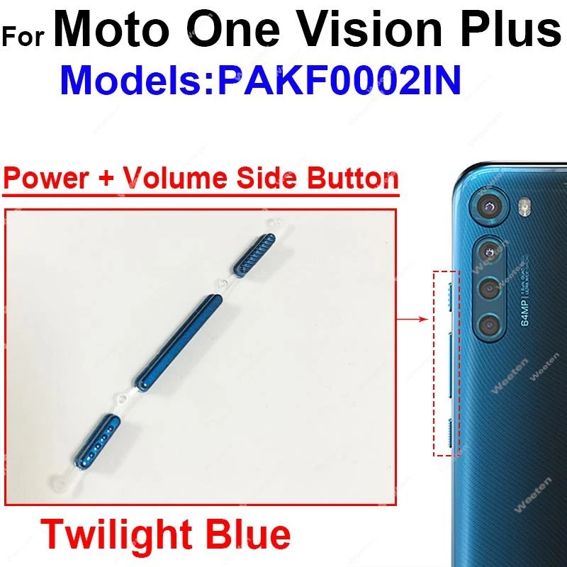 For Motorola MOTO One Action One Hyper One Macro One Fusion Plus On Off Power Button Volume Switch Side Key Parts