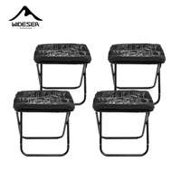 Widesea Camping Stool Foldable Chair Outdoor Fishing Lightweight Zipper Storage Portable Stainless Steel Hiking Travel 4pc
