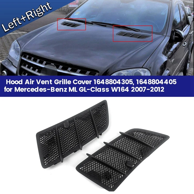 

1 пара крышек вентиляционной решетки капота для Mercedes-Benz ML GL-Class W164 2007-2012 ML320 350 ML63AMG GL350, вентиляционная решетка радиатора