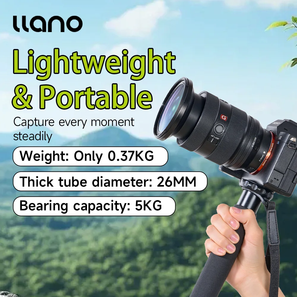 Llano Trípode de marcha constante con monopié para cámara de aleación de aluminio para teléfonos inteligentes y sin espejo, soporte para Vlogging multifunción