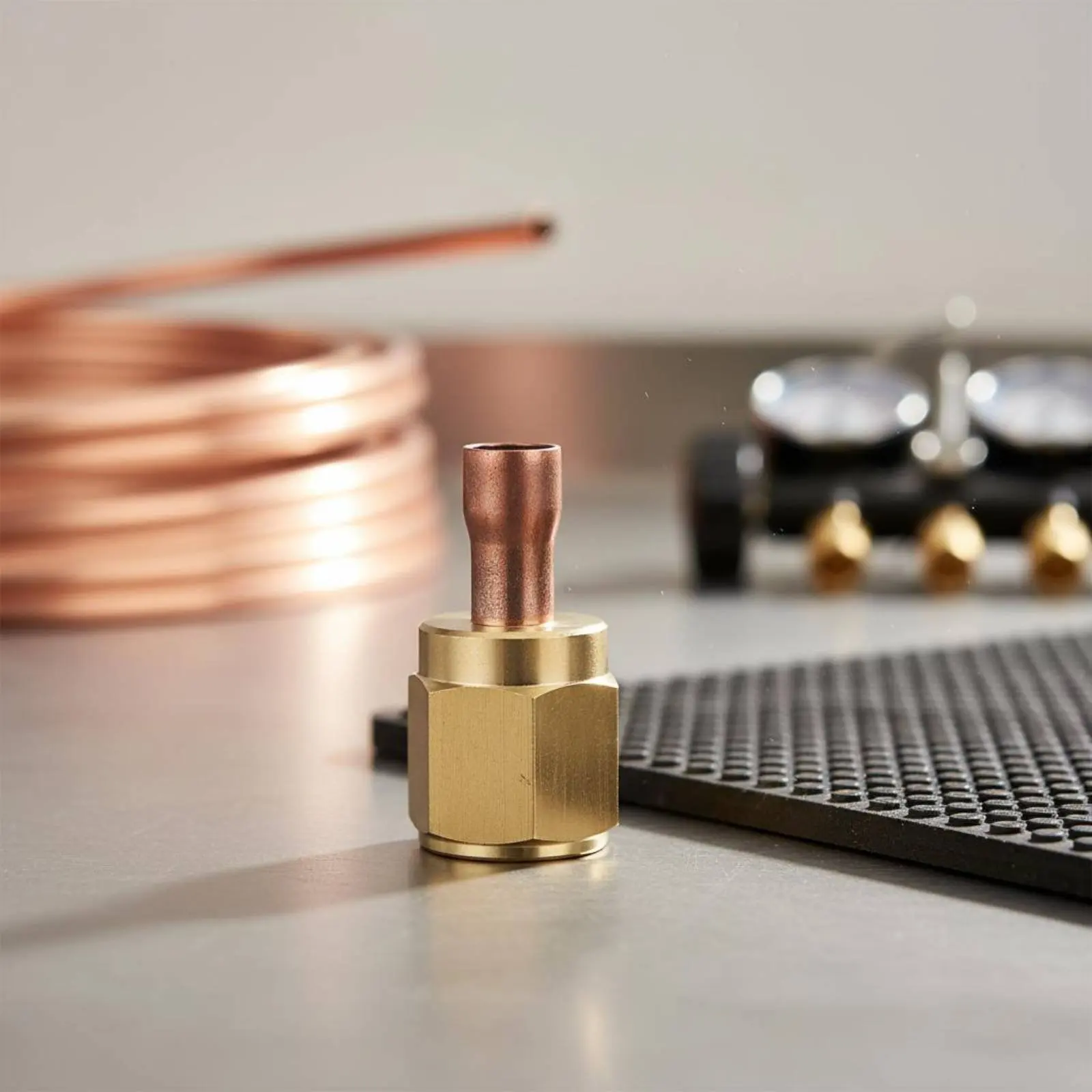 Air Conditioning Copper Pipe Connector High-Pressure Resistant Flared Nut to Sweat Adapter Brass to Copper Pipe Adapter
