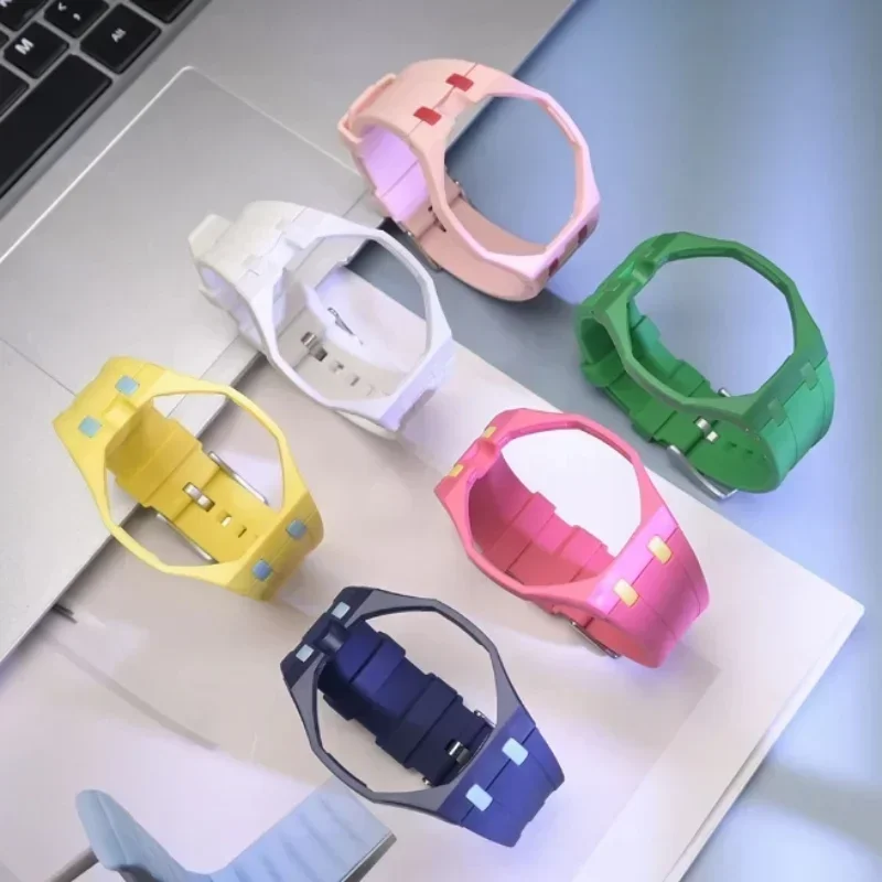 2 in 1 Silicone Strap+PC Case for swatch- X AP Royal Pop Pocket Watch Modification The Integrated Comfortable Watchband Replace